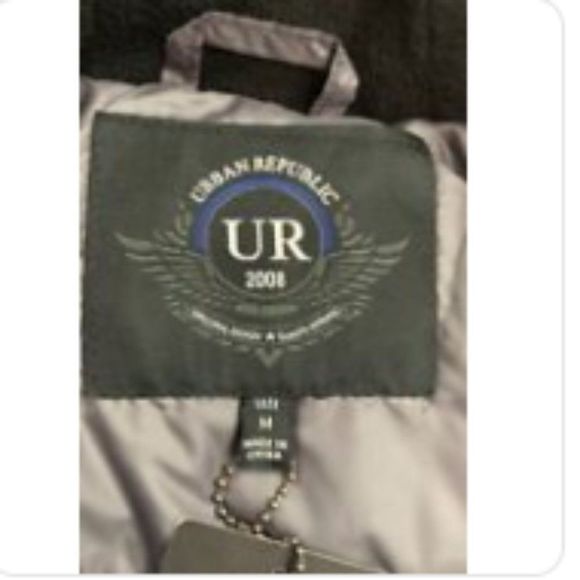 Urban Republic Boys Youth Puffer Vest Fleece Sleeve Gray Hoodie full Zip Sz Med - Picture 4 of 5